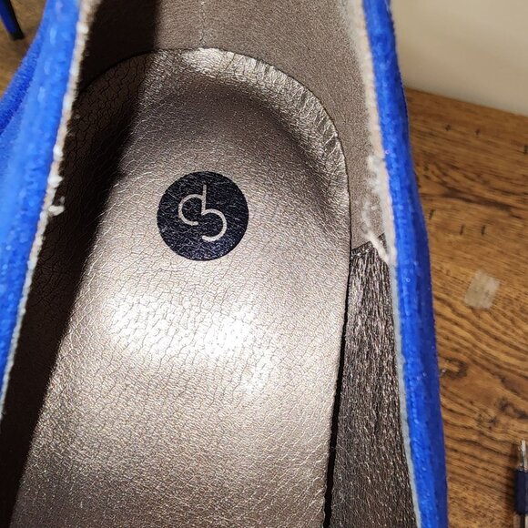 NWOB Blue Faux Suede Stiletto Heels Size 8/8.5 - Picture 9 of 10